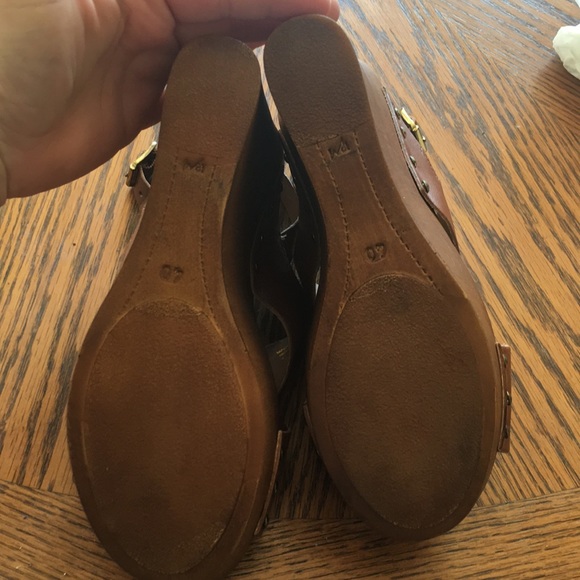 Aldo leather platform wedge size 9 brown - Picture 3 of 6